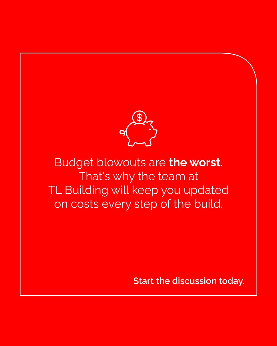 Budget blowouts are THE WORST. That's why the team at TL Building will keep you updated on costs every step of the build.

Get in contact with our team today. 

#tlbuilding #homerenovation #residentialbuild #newhomebuild