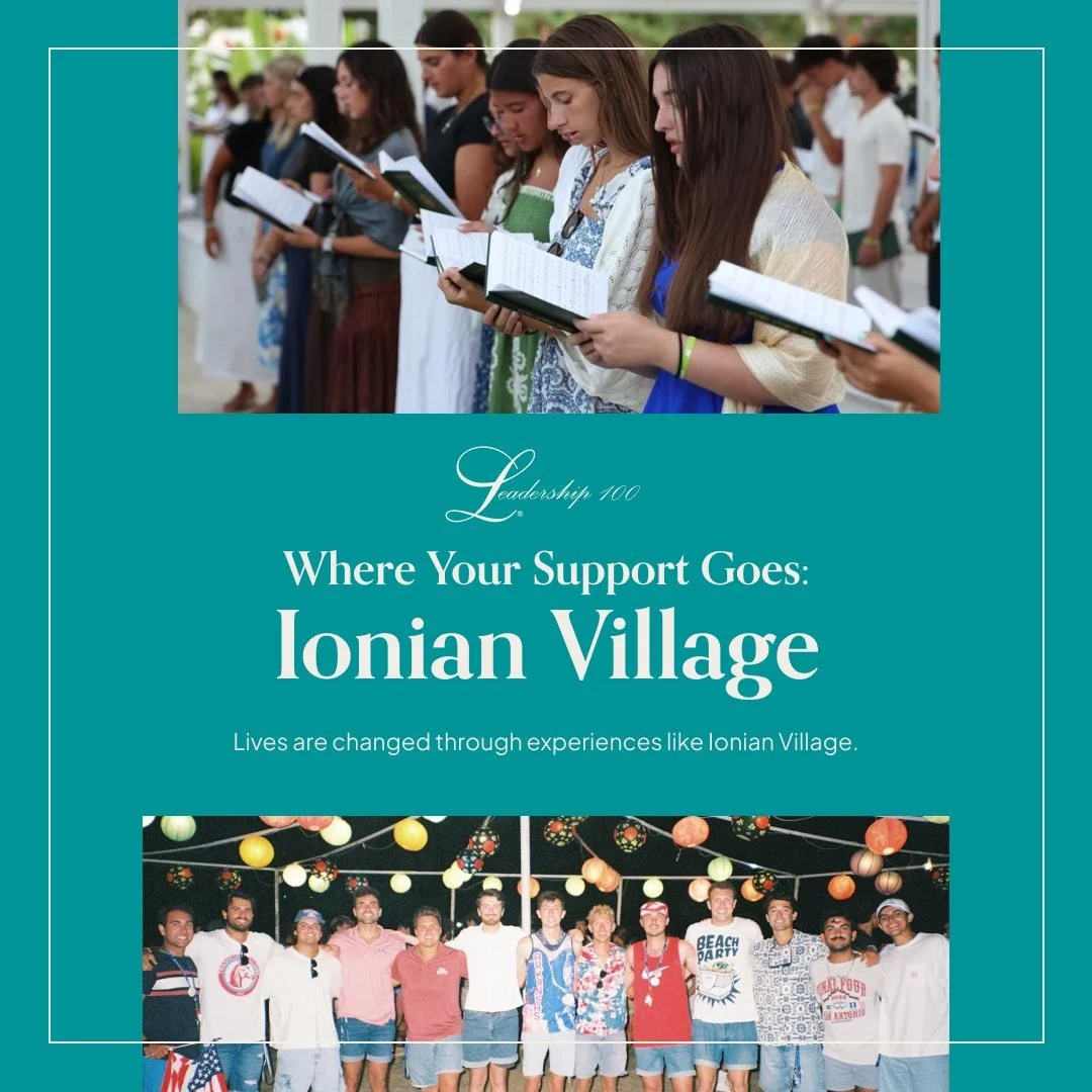 Lives are changed through experiences like Ionian Village.

Through Leadership 100 grant support, programs like Ionian Village continue to provide young adults with transformative opportunities to grow in Faith, community, and connection to their her