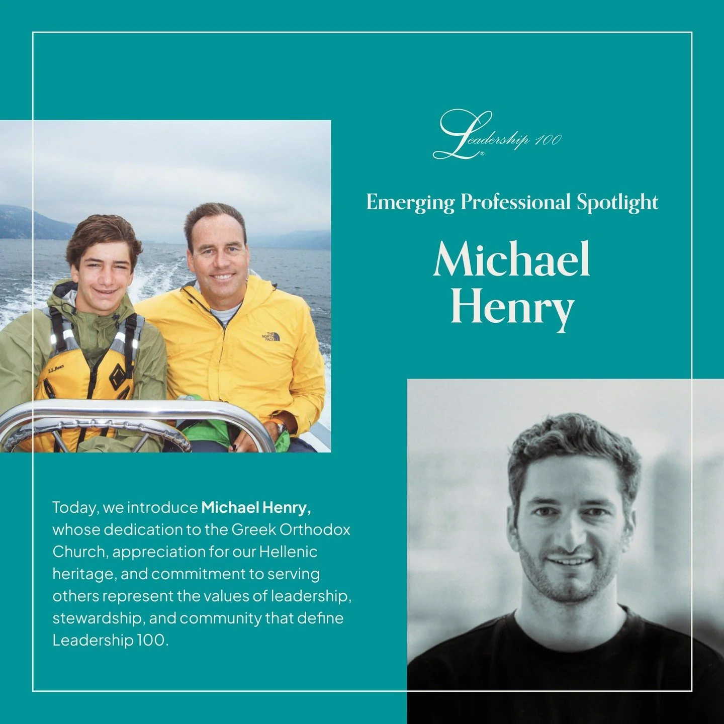 This month, Leadership 100 is highlighting inspiring emerging professionals whose commitment to Faith, Hellenism, and philanthropy reflects the mission and vision of our organization.

Today, we introduce Michael Henry, whose dedication to the Greek 