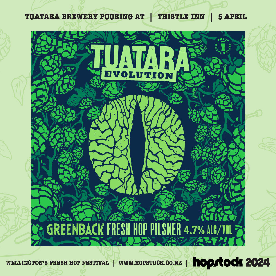 Swipe for two new Hopstock brews!
@tuatarabrewnz Greenback is on at @thethistleinn &amp; @doublevisionbrewing have managed to get The Undead Hazy IPA on EARLY! 
That's 14 freshies pouring now... Check the live list at www.hopstock.co.nz