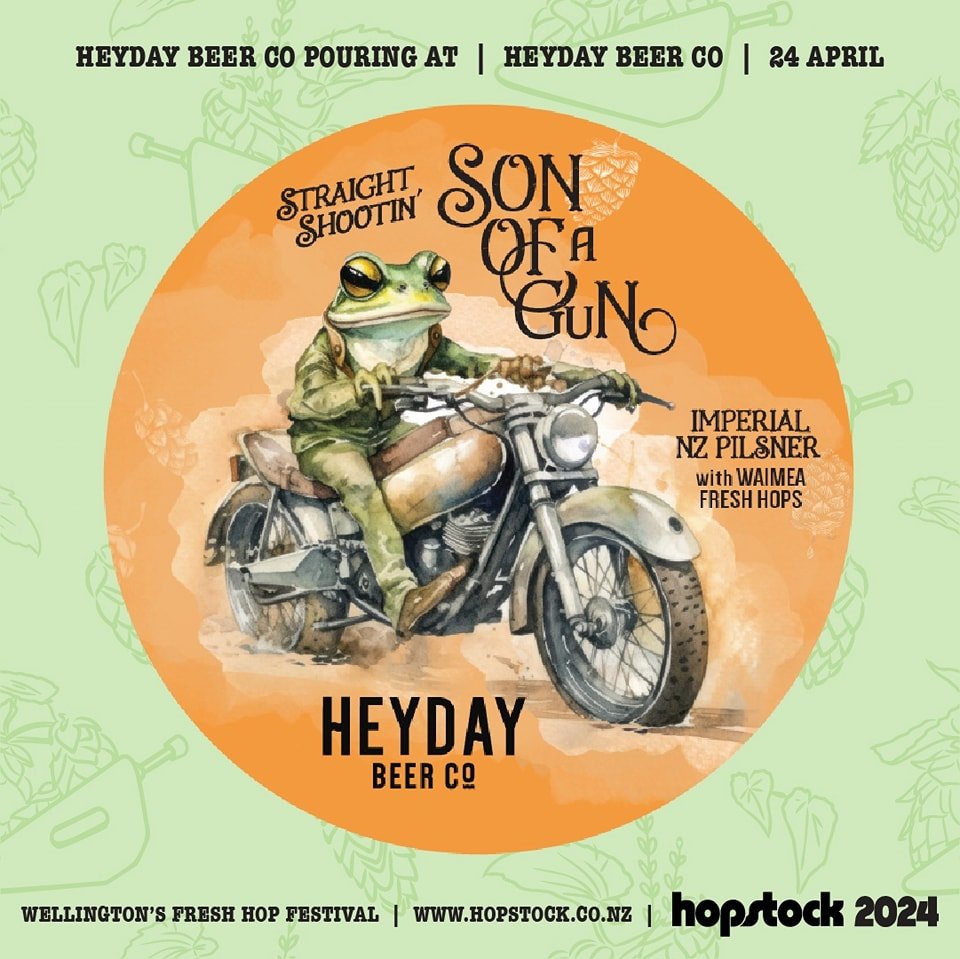 The final Freshies are pouring! Heyday has got Son of a Gun imperial pilsner on early, and Garage Project has Green Fever IPA on now! 

#hopstock2024 #freshhop #craftbeernz #nzbeer