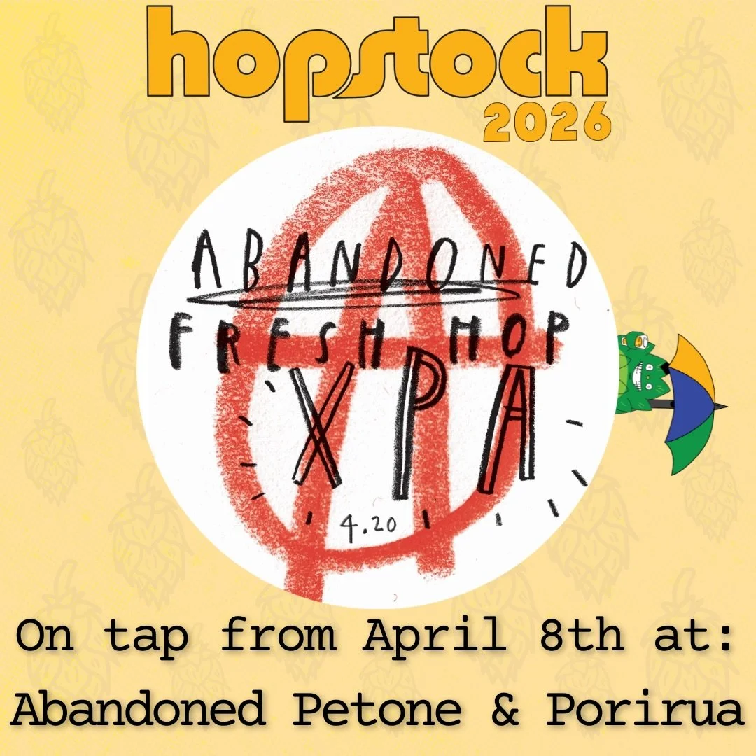 Fresh hop goodness from @abandonedbrewery pouring at both locations in Petone and Porirua so you don&rsquo;t miss out 🍻 Don&rsquo;t forget to grab your #hopstock2026 maps to be in for Hopstock merch at the end of it