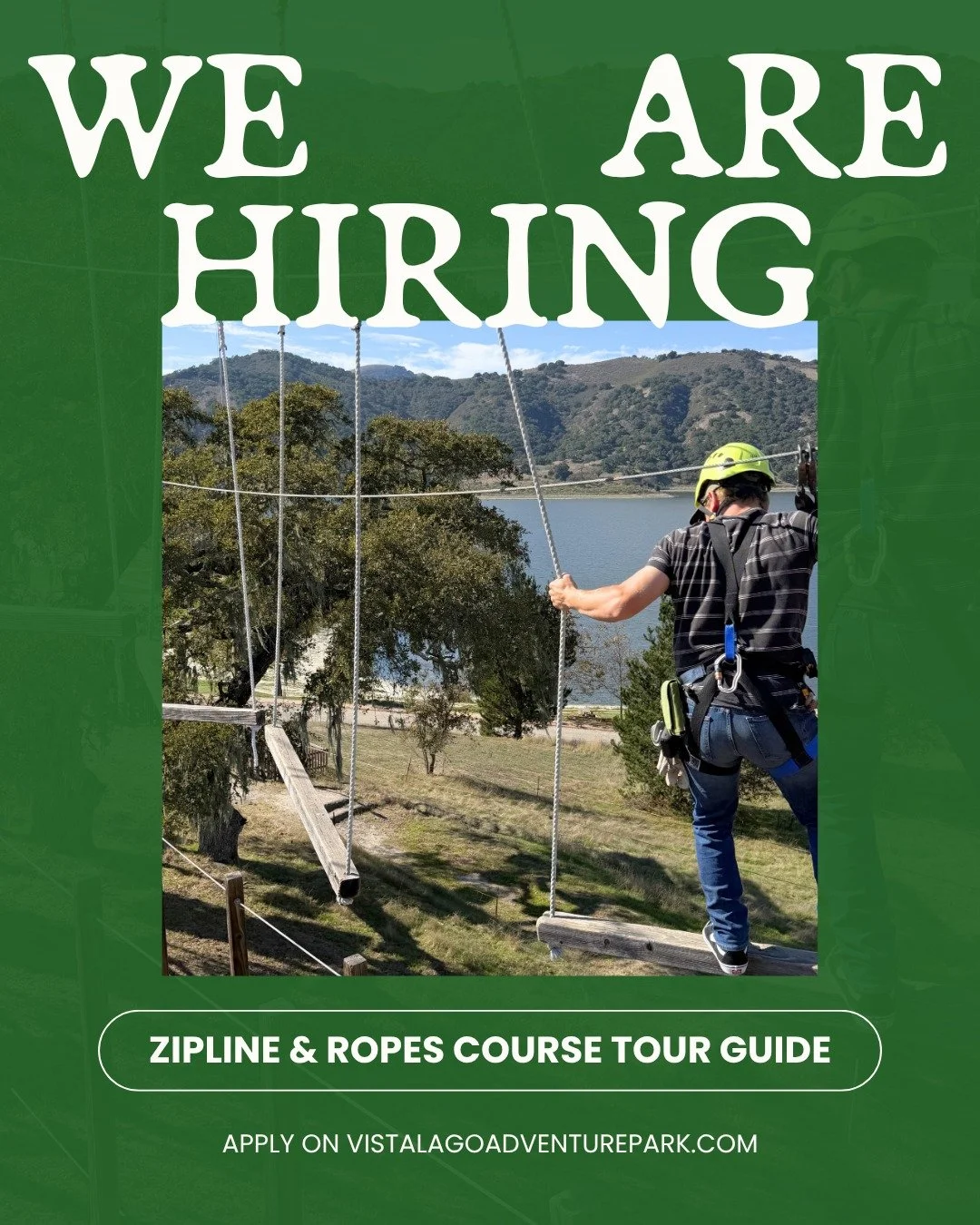 Now Hiring: Adventure Guides 😎

Looking for a summer job that&rsquo;s actually fun? We're getting ready to open back up for the summer next month! Trade the ordinary for fresh air, adrenaline, and unforgettable experiences.
We&rsquo;re hiring Ziplin