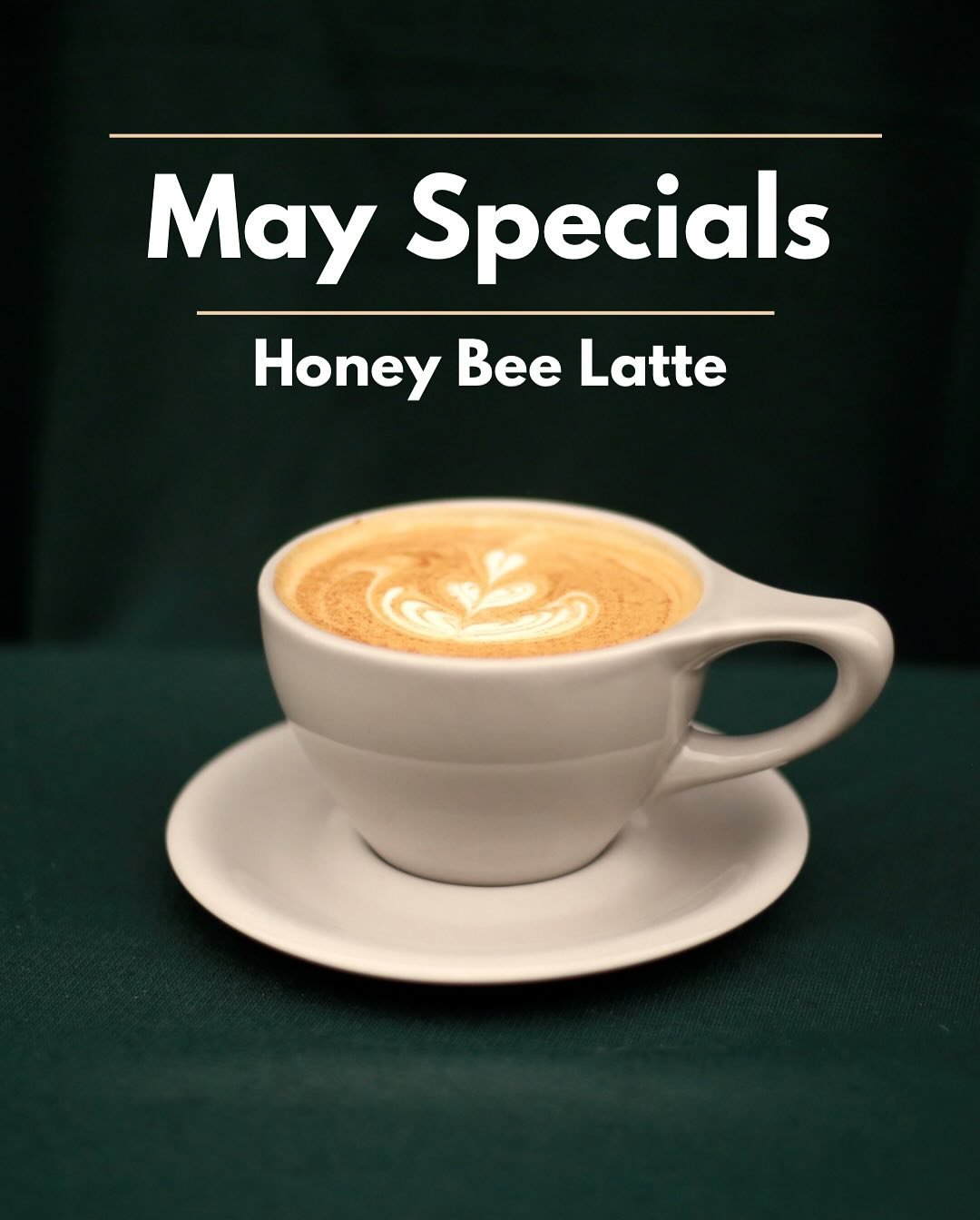 ☕️MAY SPECIALS
✨Honey Bee Latte-
This latte is a classic honey and cinnamon latte. Its warm and comforting flavor makes it perfect for summer!
✨Nutty Cold Brew-
This drink is our signature house cold brew paired with hazelnut and vanilla cold foam.