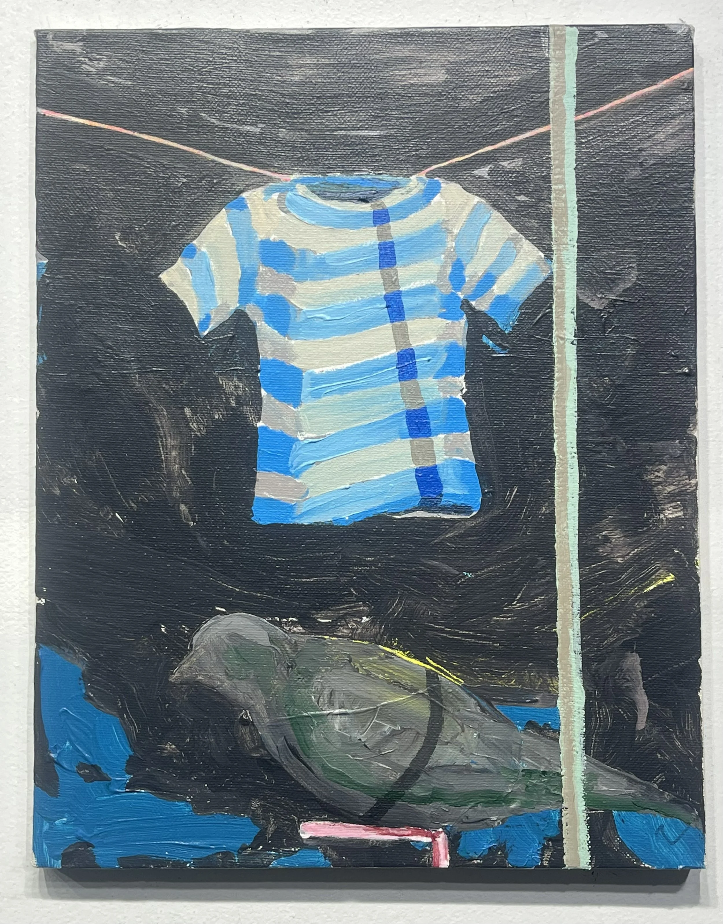  Pink perch, shadow nights ,
acrylic on canvas,
14” x 11”,
2026