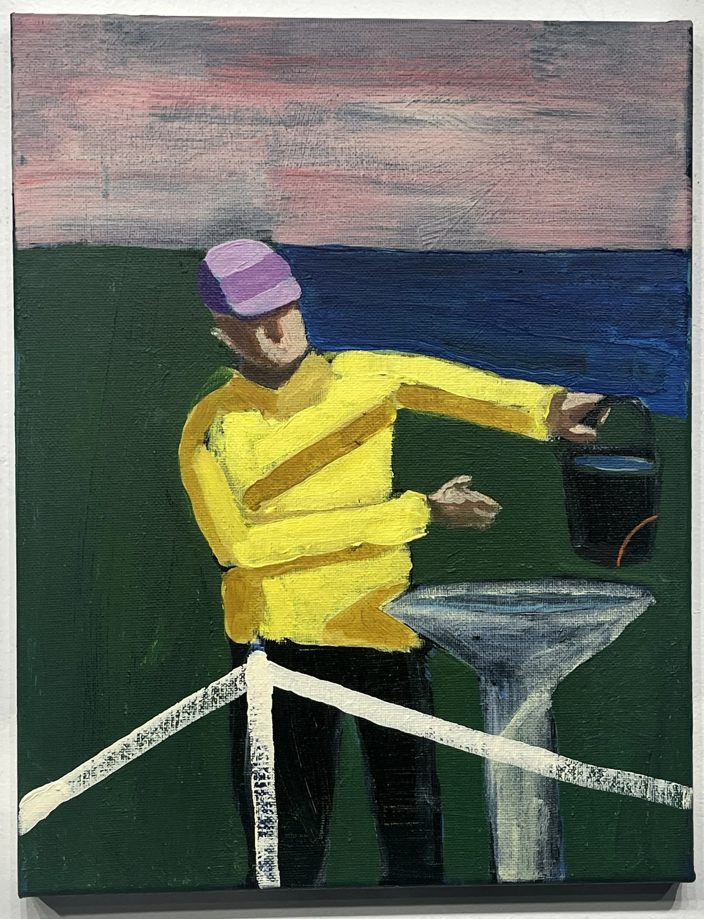  A daily exchange ,
acrylic on canvas,
14” x 11”,
2025