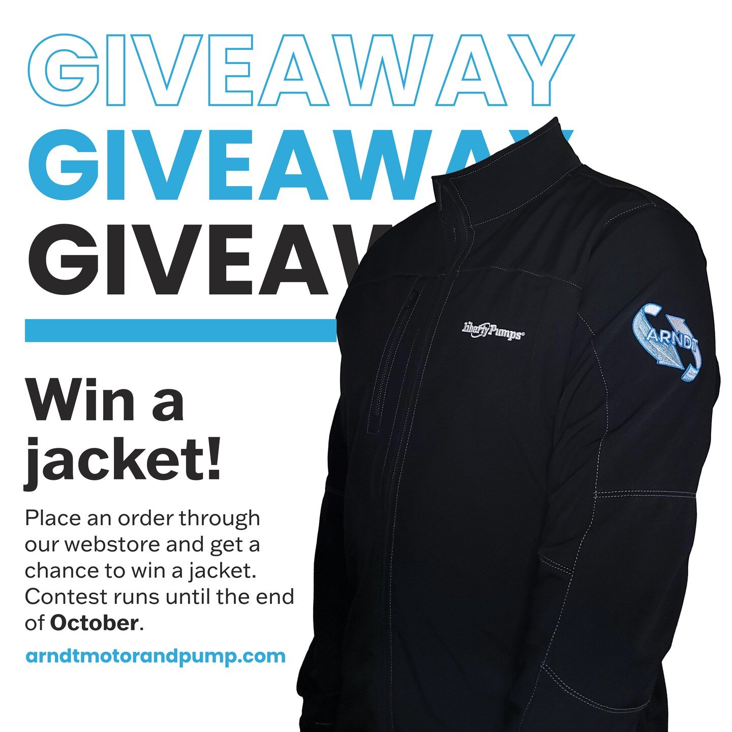 ✨ We're having a giveaway! ✨
Place an order through our online webstore (storearndtmotorandpump.com) and be entered to win a Stormtech Liberty Pumps Inc x Arndt Motor &amp; Pump jacket. 
If you have not signed up for our site, submit an application t