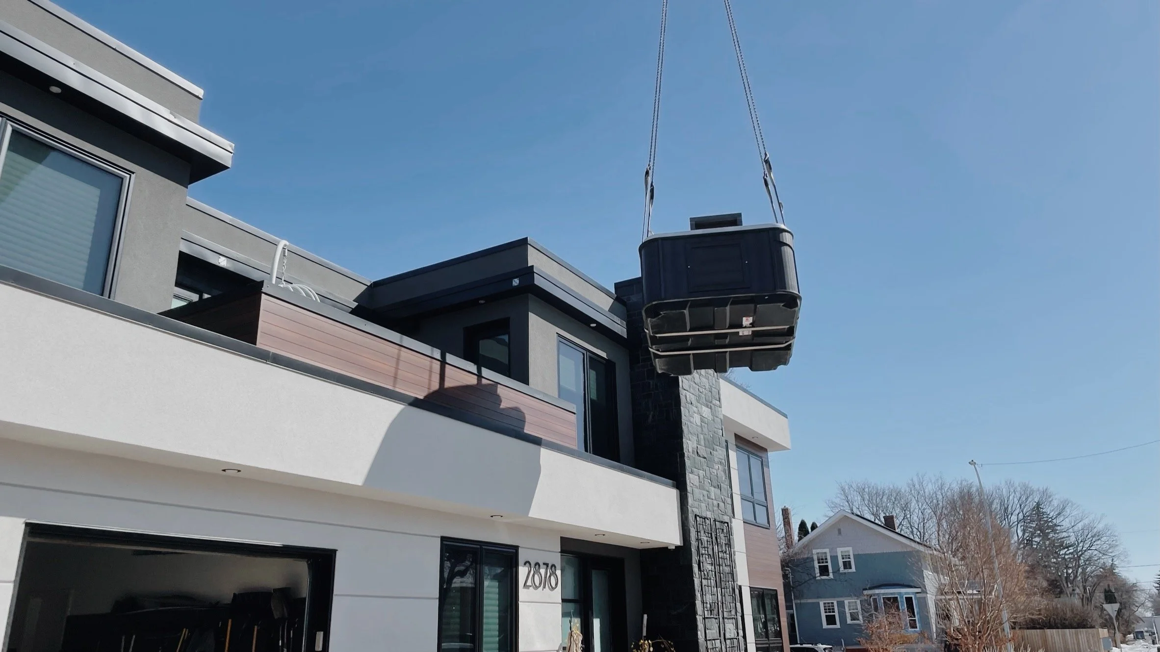 Hot tub installation in Regina Saskatchewan.