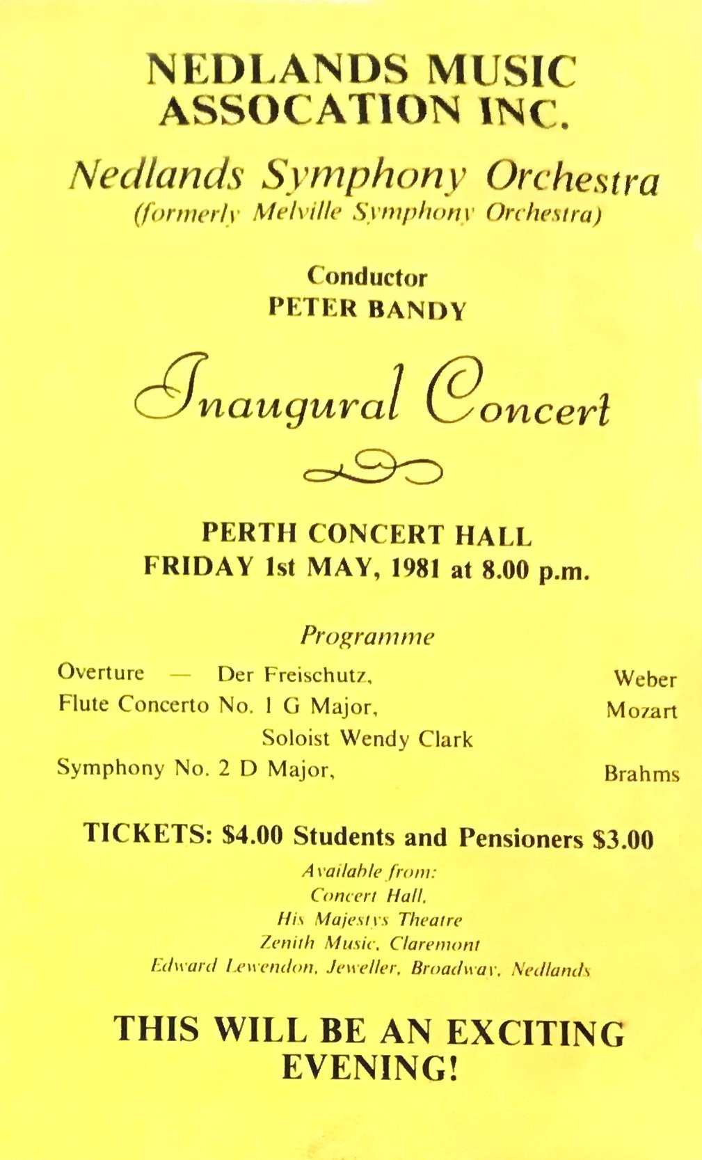 NSO Inaugural Concert | May 1981