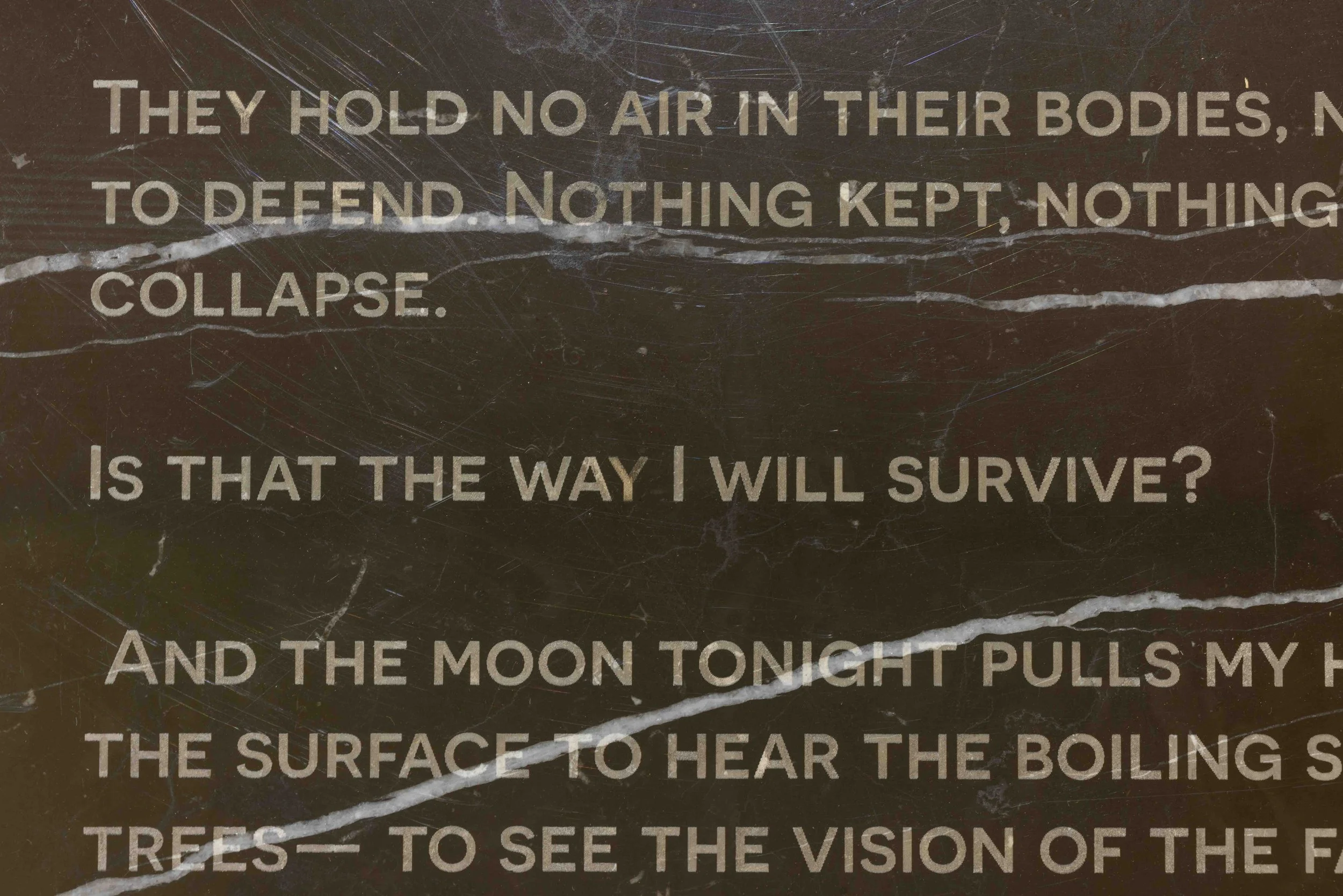 The Moon At The Bottom Of The Sea, Detail of Poem Stone 2023