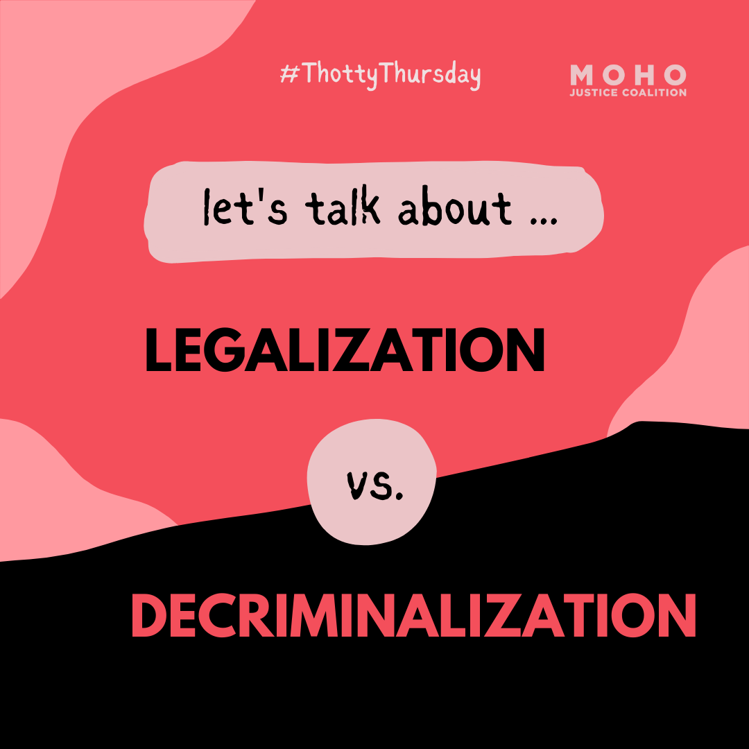  Let’s talk about decriminalization vs. legalization. 