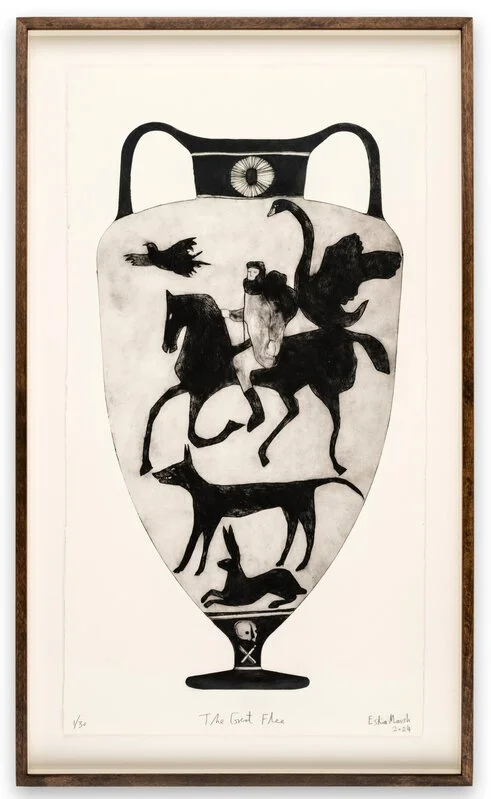   Eska Marsh,  The Great Flee , 2024  Etching, Drypoint, Laser Cut 29 9/10 × 16 1/10 × 4/5 in | 76 × 41 × 2 cm Edition of 30 