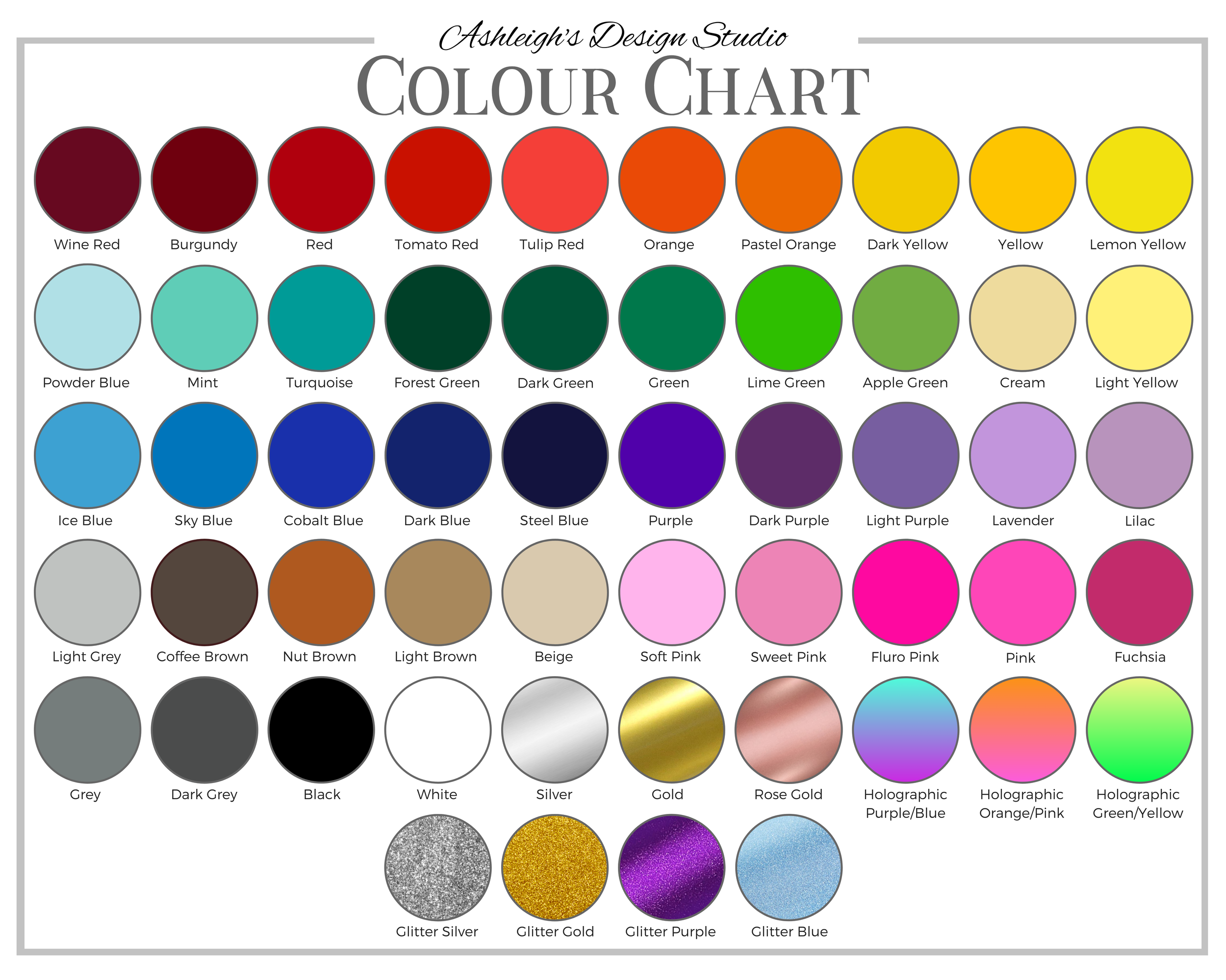 Colour Chart | Discover Your Perfect Hue — Get Inspired — Ashleigh's ...