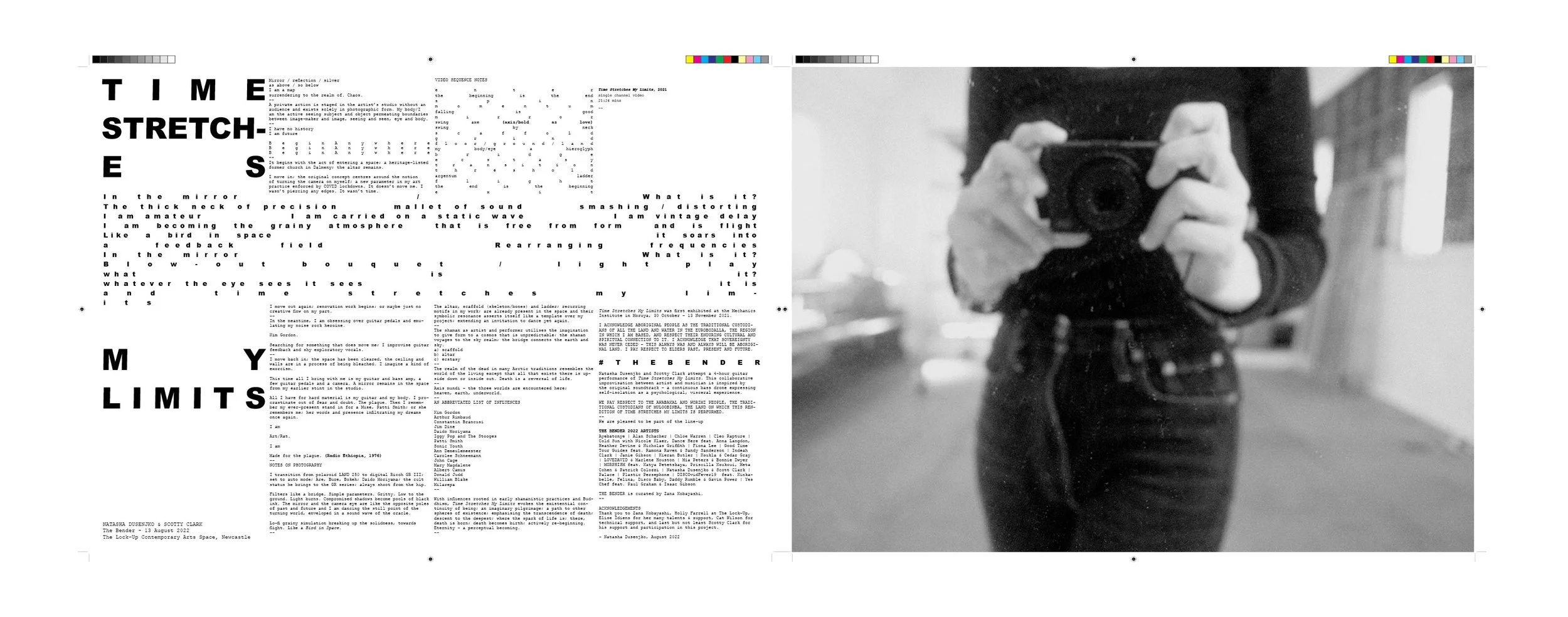 Natasha Dusenjko, Time Stretches My Limits @ The Bender, 2022, poster