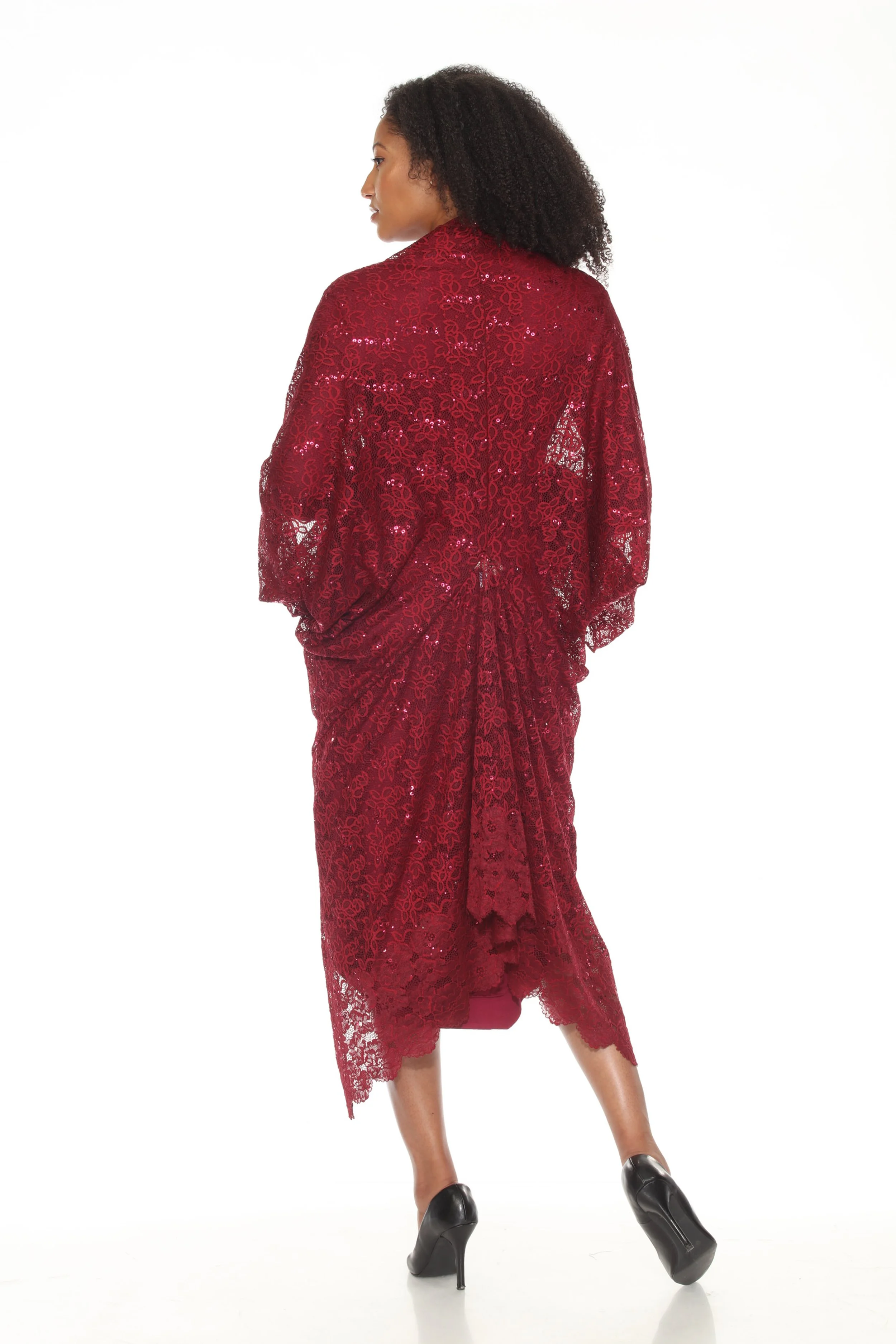N4006-1 SASHA sequin with scalloped lace, 4-way wrap