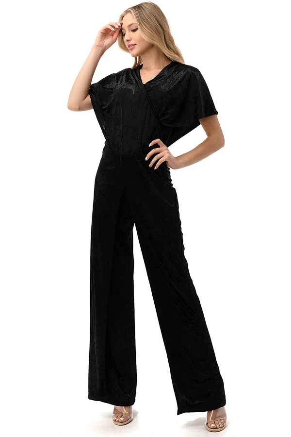 J15000 SUNNY/SUMMER slenderizing black crushed velvet jumper