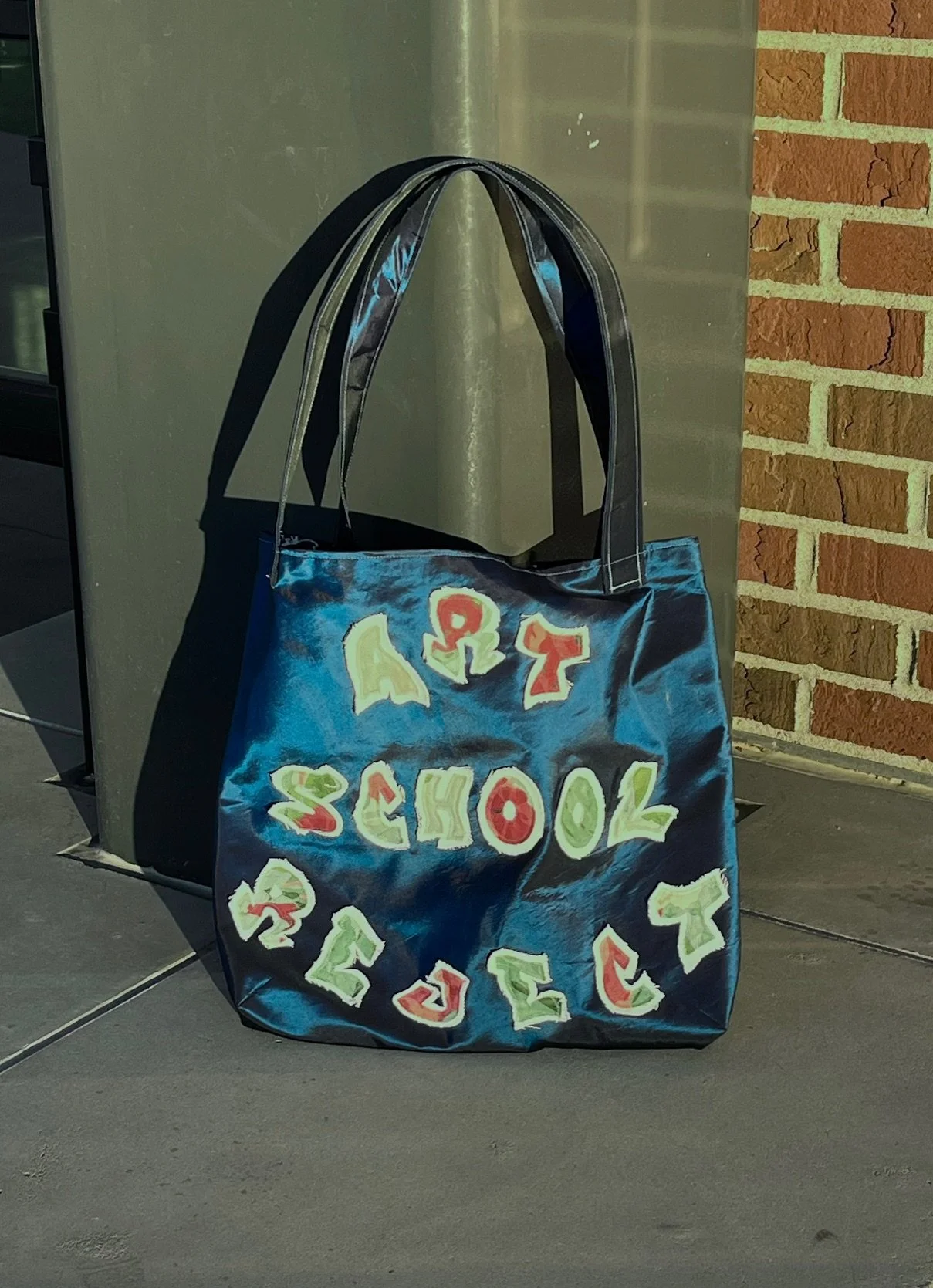 Art School Reject Tote- Glossy Blue