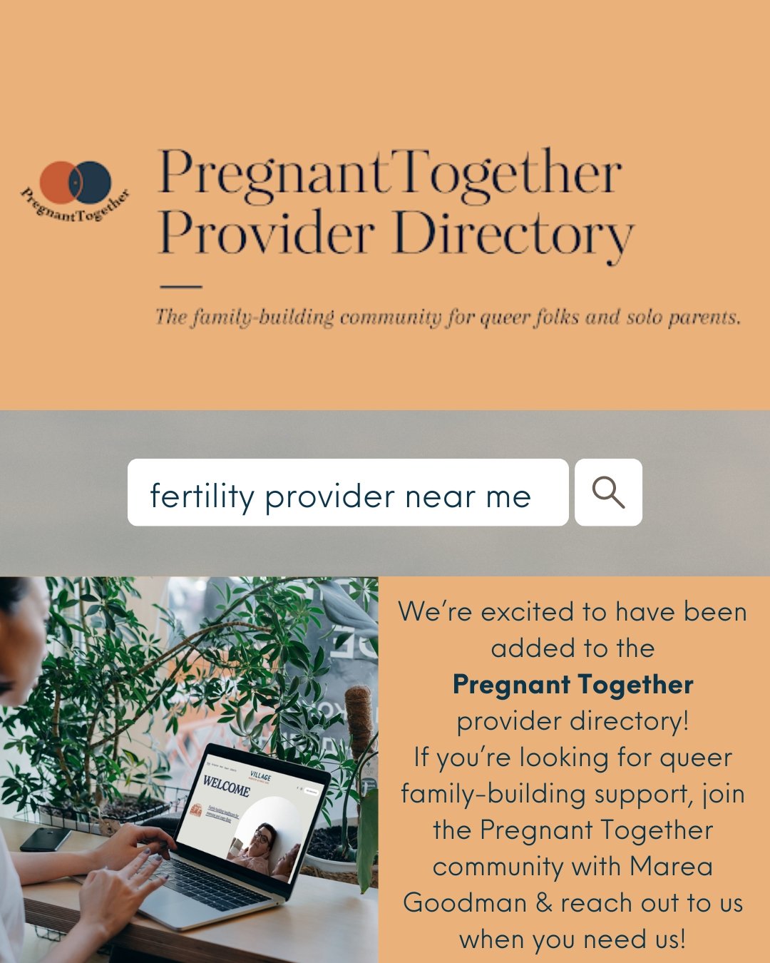 We love the Pregnant Together community and are always recommending Marea Goodman for our clients in search of community and peer support.
🌈
And now we're excited to have been added to their provider directory! 
If you're currently a member or think