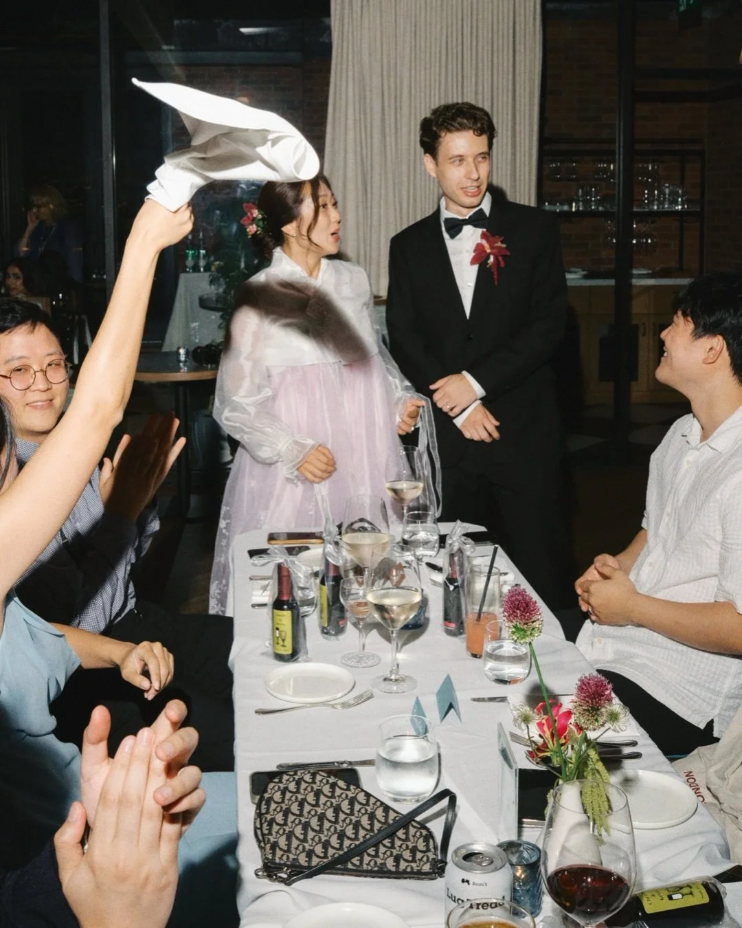 Good food and even better company ❤️&zwj;🔥

Hairstylist @shihostyle123
Makeup Artist @emilypark_makeup
Florist @loulouandyves
Venues @trinitycollegechapel, @thedorset.to