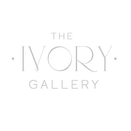 Logo for The Ivory Gallery with elegant, minimalistic text.