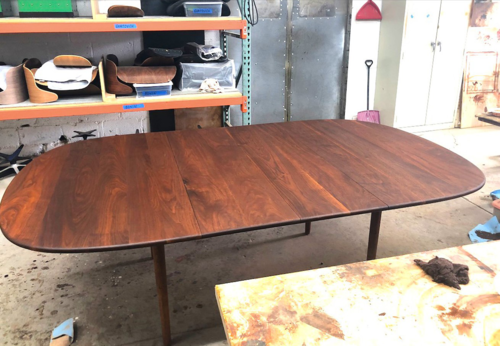 Oiled Walnut Mid Century Dining Table Restoration