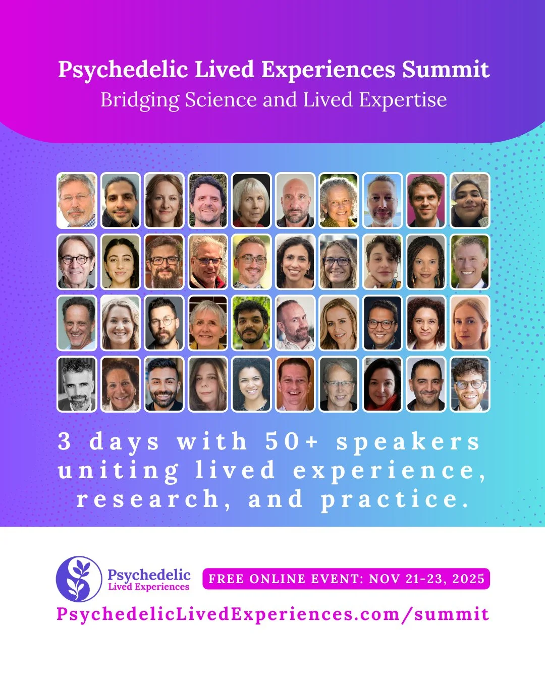 What could clinical science learn if it began by listening to the people it's meant to help?⁠
.⁠
Join us for the first-ever Psychedelic Lived Experiences Summit (Nov 21&ndash;23 | Free &amp; Virtual) to hear from 50+ patients, therapists (including @