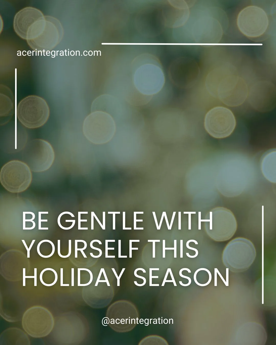 The holiday season can bring joy but also pressure, comparison and fatigue. It&rsquo;s easy to get swept up in doing more, giving more, being more.⁠
.⁠
This season invites us to pause. To notice how we are feeling. To offer ourselves the same care an