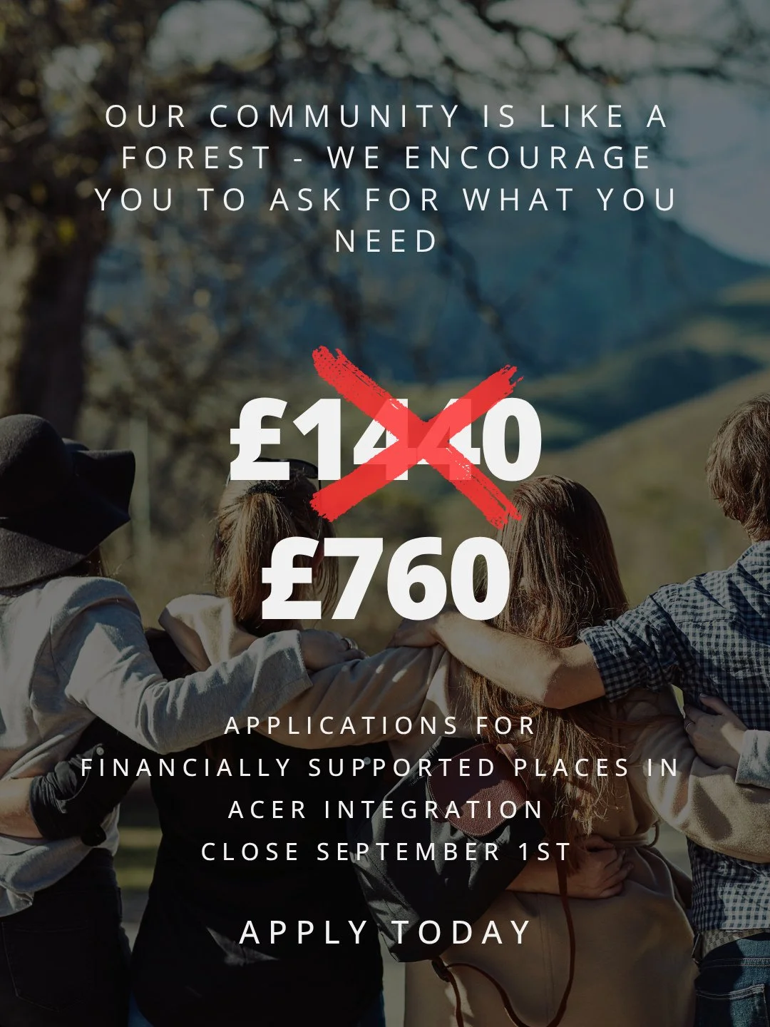 Our community is like a forest.⁠
.⁠
We believe in reciprocity. In giving, receiving and asking for what we need. In creating a community where we can support one another to grow.⁠
.⁠
That&rsquo;s why we offer financially supported places for ACER Int