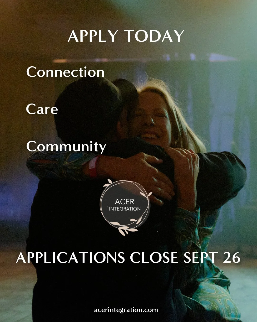 Join us in ACER this October. ⁠
.⁠
What might it feel like to spend the next 13 months in a community rooted in connection and care?⁠
.⁠
ACER Integration is a space to explore what comes after the experience. A place to slow down, listen deeply, make