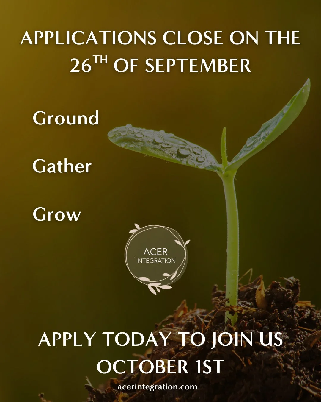It&rsquo;s not too late to apply to join us this October.⁠
.⁠
If you&rsquo;ve been considering ACER Integration, but haven&rsquo;t quite made the leap, there&rsquo;s still time to apply for our October cycle.⁠
.⁠
ACER is a 13-month psychedelic integr