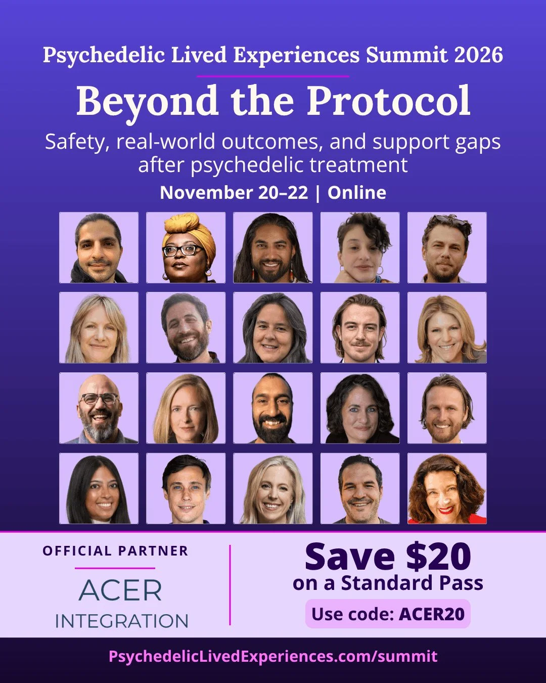 What happens when a psychedelic protocol or study ends?⁠
.⁠
We&rsquo;re proud to partner with the Psychedelic Lived Experiences Summit (@psych.lived.exp), taking place online November 20&ndash;22, 2026. This year&rsquo;s theme, Beyond the Protocol, f