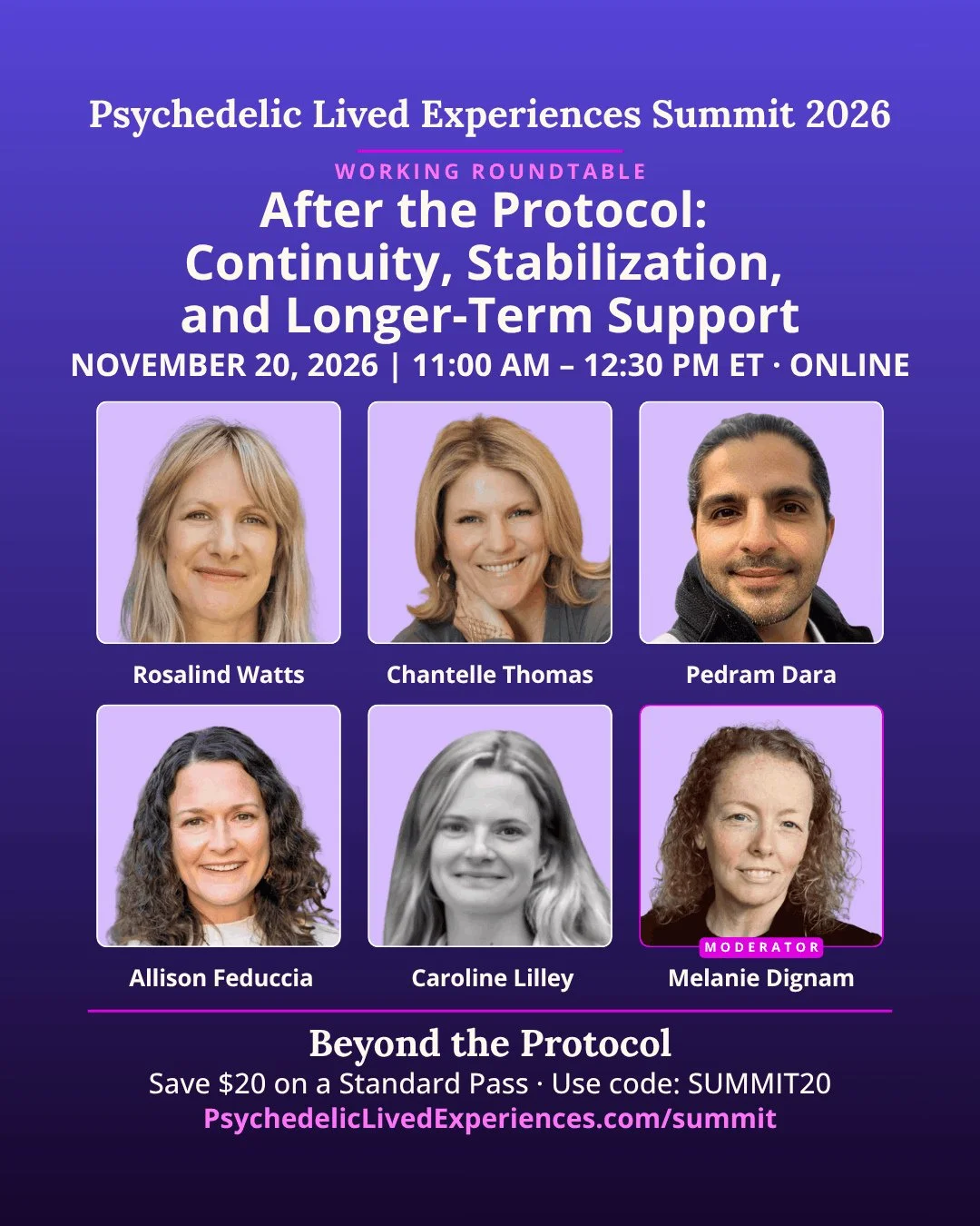 This year, @drrosalindwatts is taking part in the Psychedleic Lived Experience Summit's Community, Stabilisation, and Longer-term Support panel on the 20th of November. ⁠
.⁠
@acerintegration is proud to partner with the Psychedelic Lived Experiences 