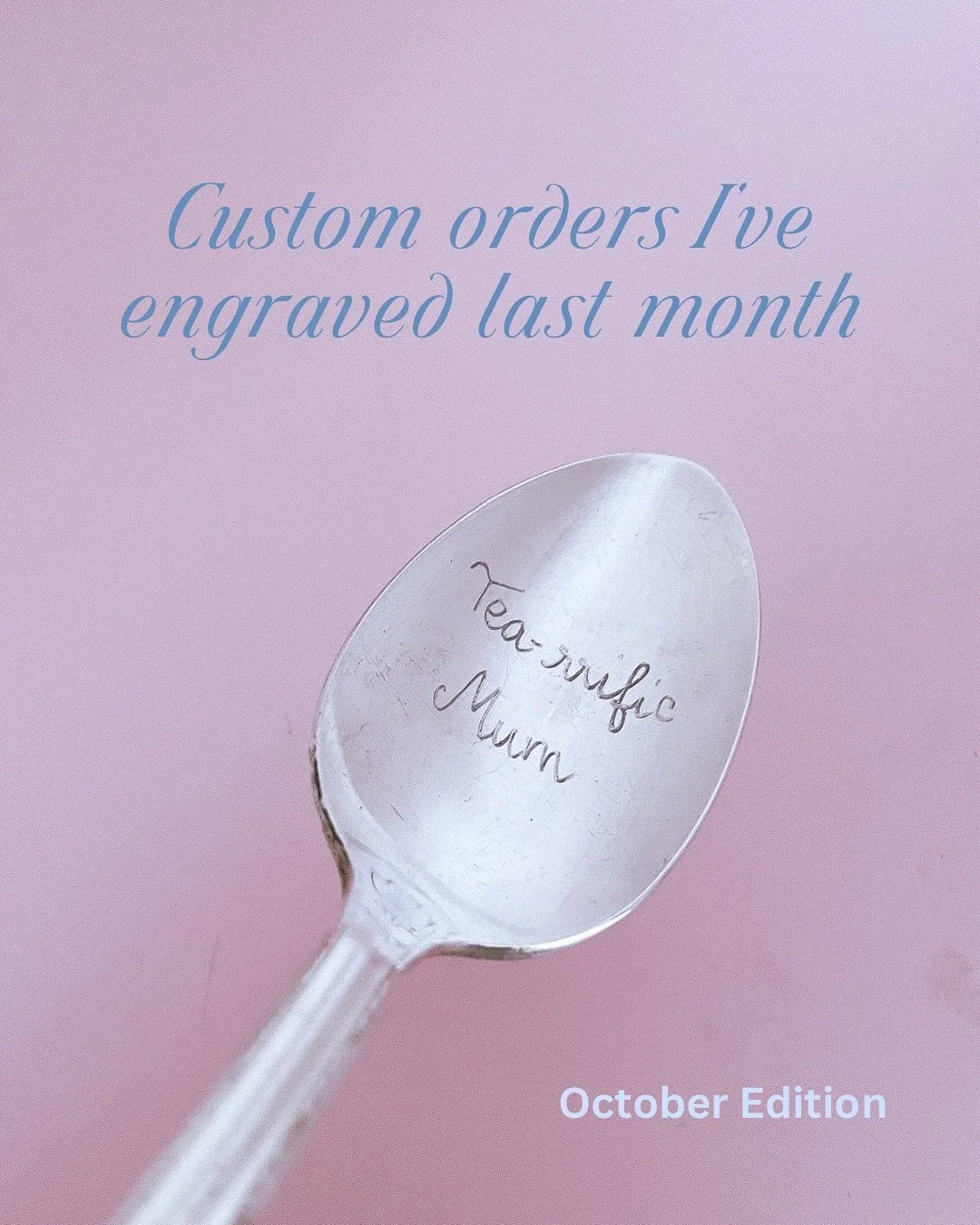 All unique vintage pieces engraved by hand with the words of your choice 💛