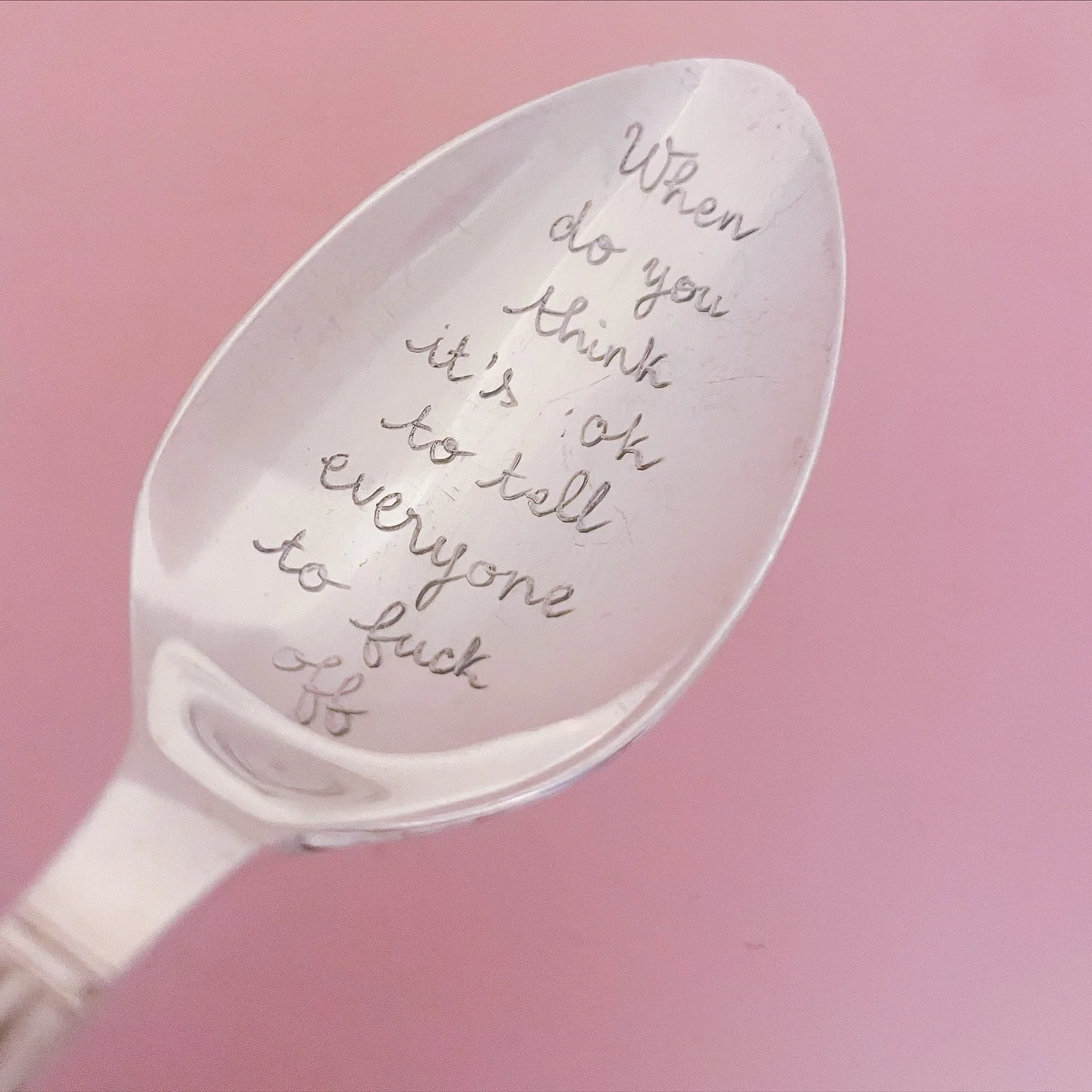 I always get asked what rude spoons I engrave so here&rsquo;s a selection for you 🥄💛✍️

But of course it&rsquo;s up to you, all spoons are engraved to order so you choose the words that will be on your 🥄