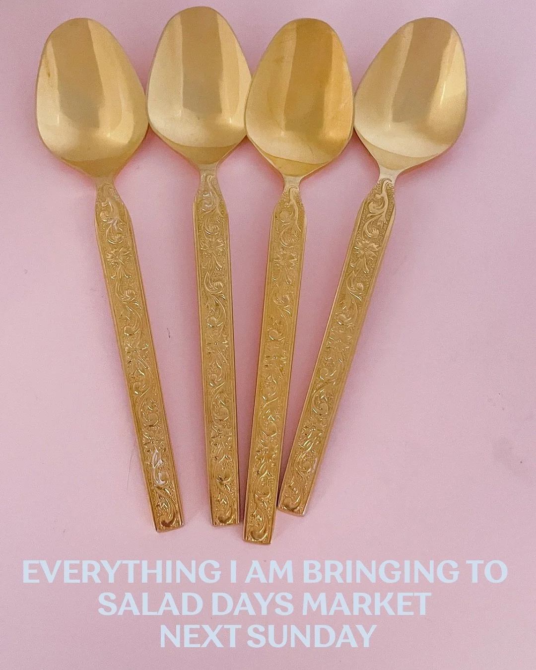 SUNDAY 16th NOVEMBER MY PERSONALISATION STATION IS BACK AT @saladdaysmarketlondon at @batterseapwrstn 💛✍️🥄

PS the gold spoons are coming too!!