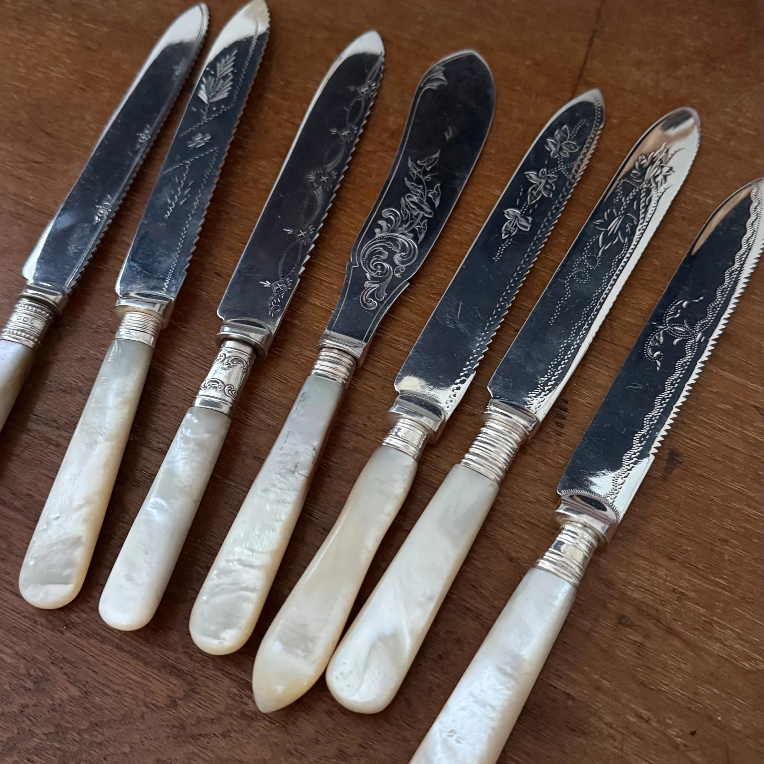 Personalised Vintage Cake Knife Mother Of Pearl