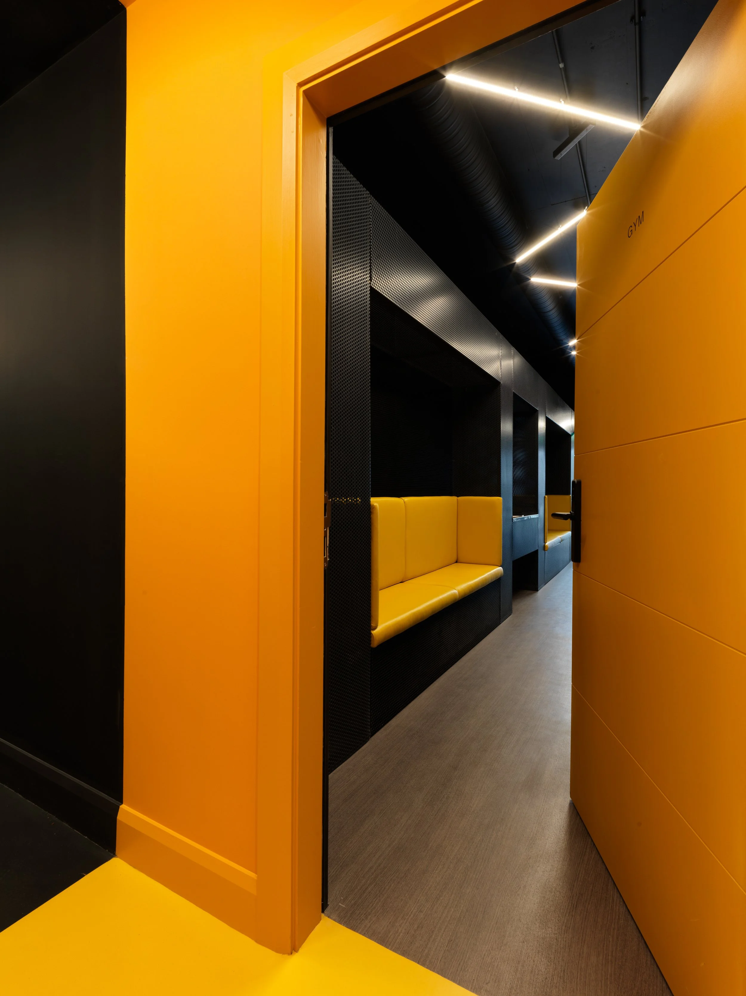 yellow gym interior entrance