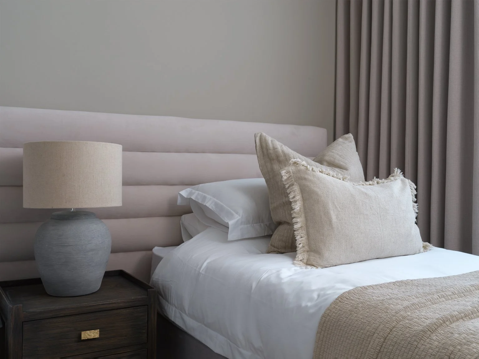 single bed with extra wide headboard
