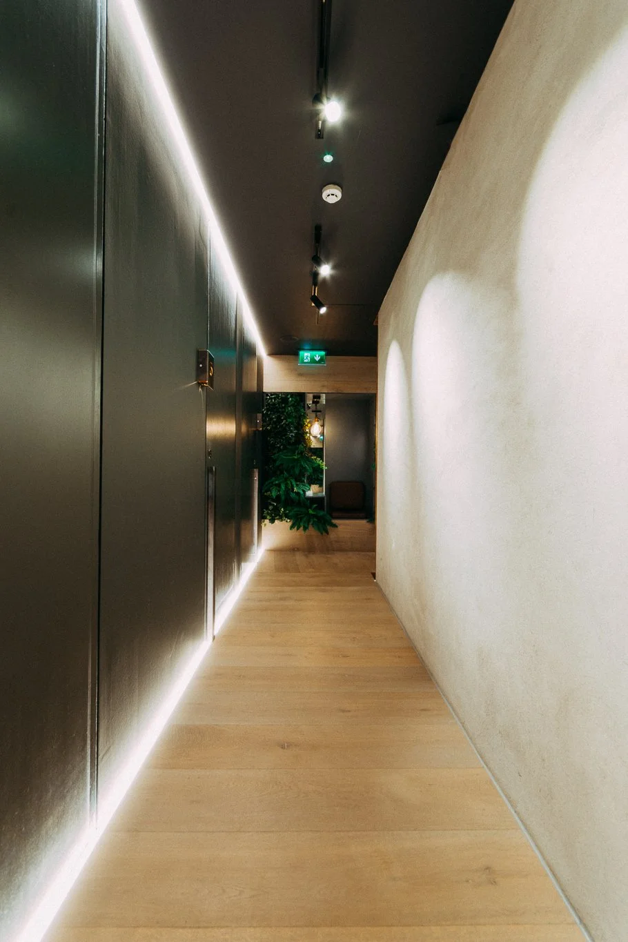 rustic and industrial hallway in a beauticians 