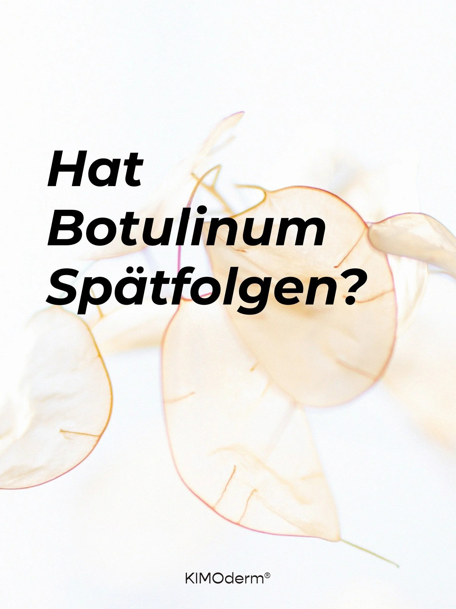 Hat Botulinum Sp&auml;tfolgen? 🤔

Typische Nebenwirkungen einer Botulinum-Behandlung k&ouml;nnen kleine Bluterg&uuml;sse sein, die um die Injektionspunkte herum entstehen k&ouml;nnen. Diese verschwinden in der Regel nach wenigen Tagen wieder.

In se