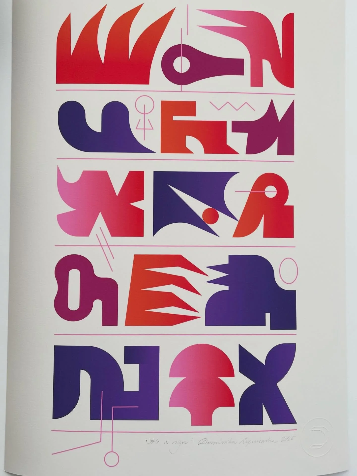 &lsquo;It&rsquo;s a sign&rsquo; 
A3 giclee print 
Signed and stamped 
Shop👉🏻 link in bio 
.
.
.
#artforsale #printforsale #dominikalipniewska #symbols #signs