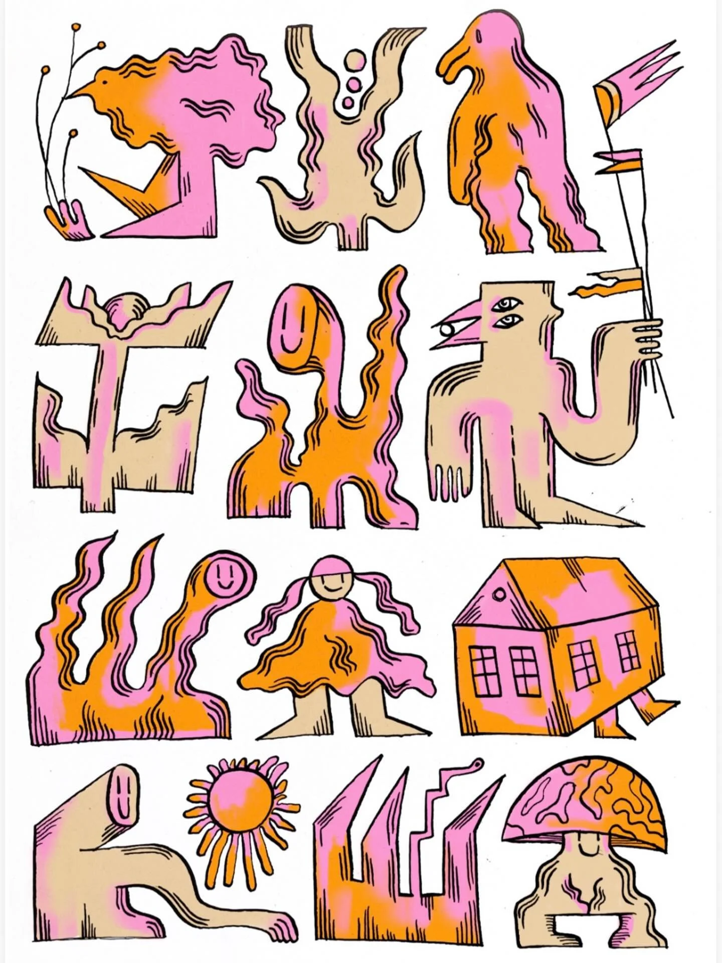 Ink plus colour. 
I&rsquo;m having a quiet day full of reflection about the things I cant control. Practicing stoicism by writing and drawing. Highly recommended when the world is on fire. X