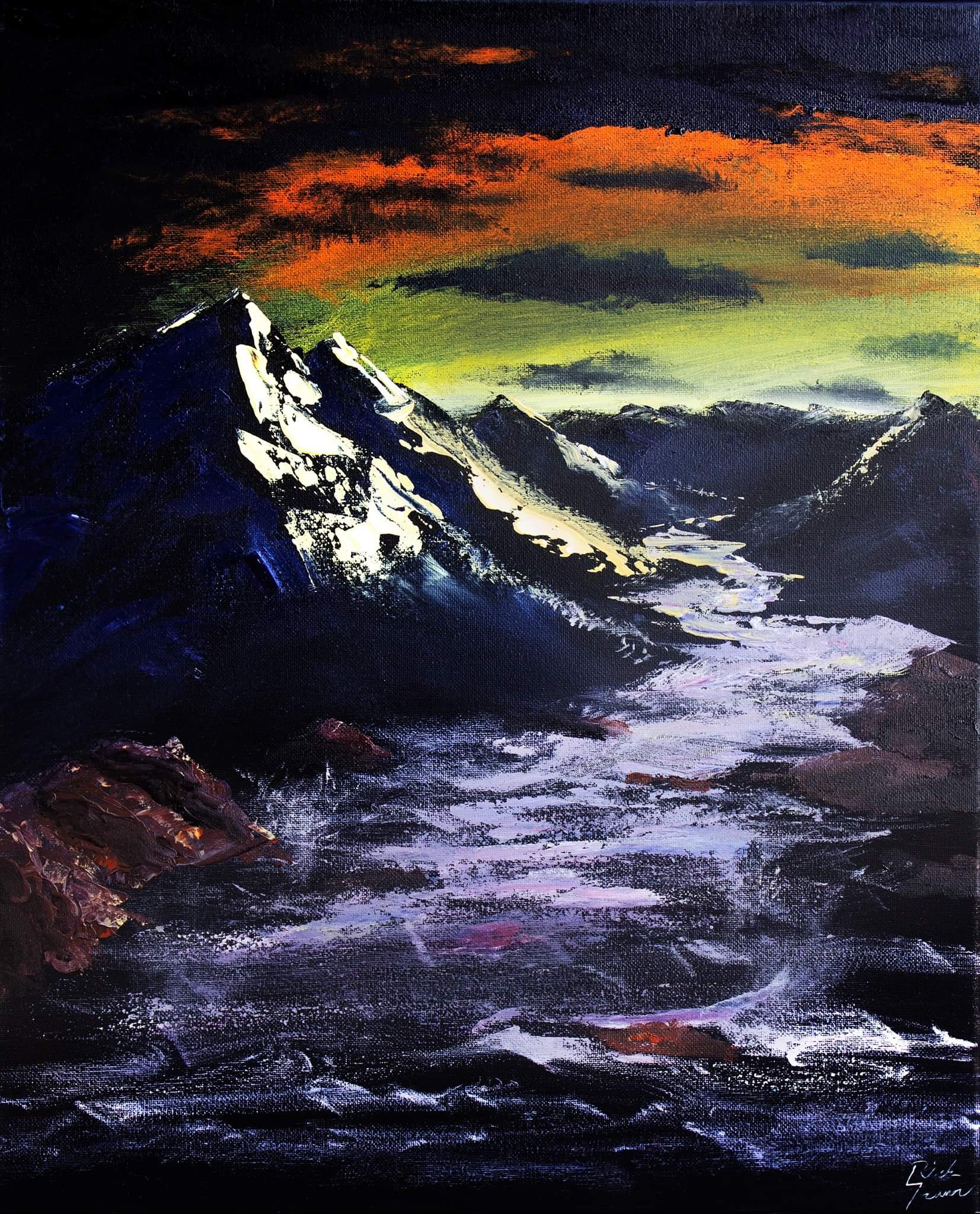 Midnight Mountain
16" x 20" - $400