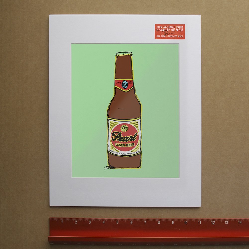 Pearl Beer Drawn on Green