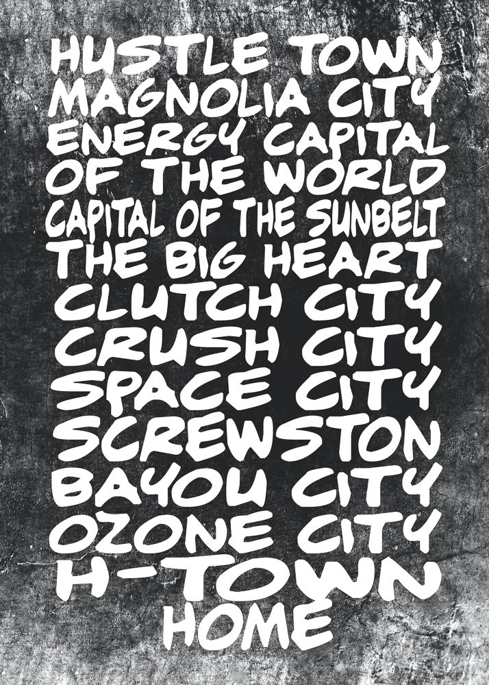 Houston Streets - North South East West Print