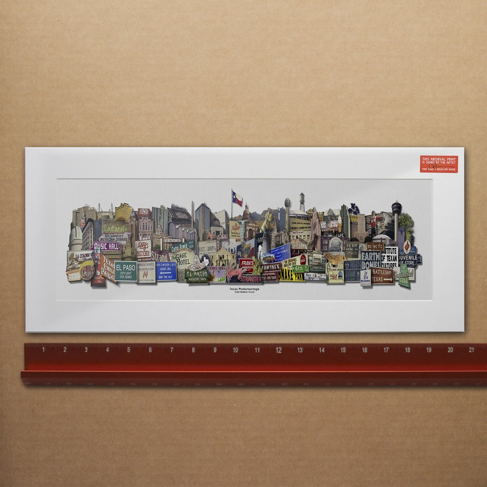 State of Texas Classic Photomontage Art Collage