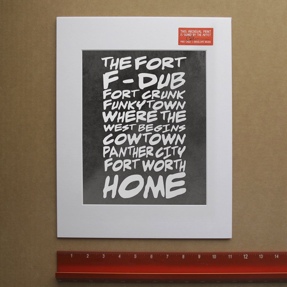 Fort Worth Texas Nicknames Art Print