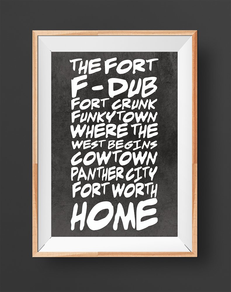 Fort Worth Texas Nicknames Art Print