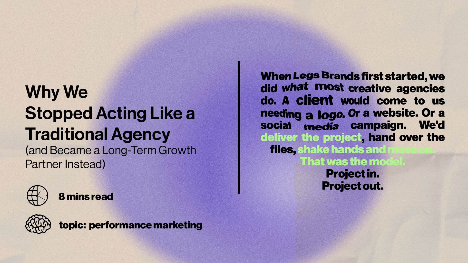 Why We Stopped Acting Like a Traditional Agency (And Became a Long-Term Growth Partner Instead)