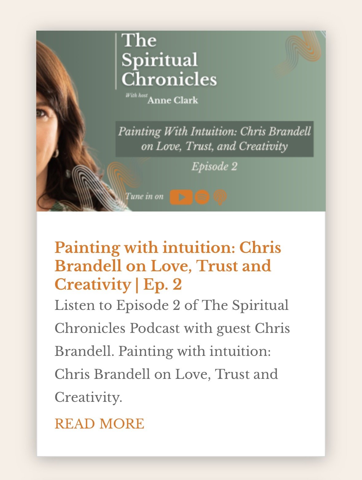 the cover of the spiritual chronicles interview of Chris Brandell